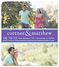 "Triple-Photo Double Photo" Save the Date Magnet